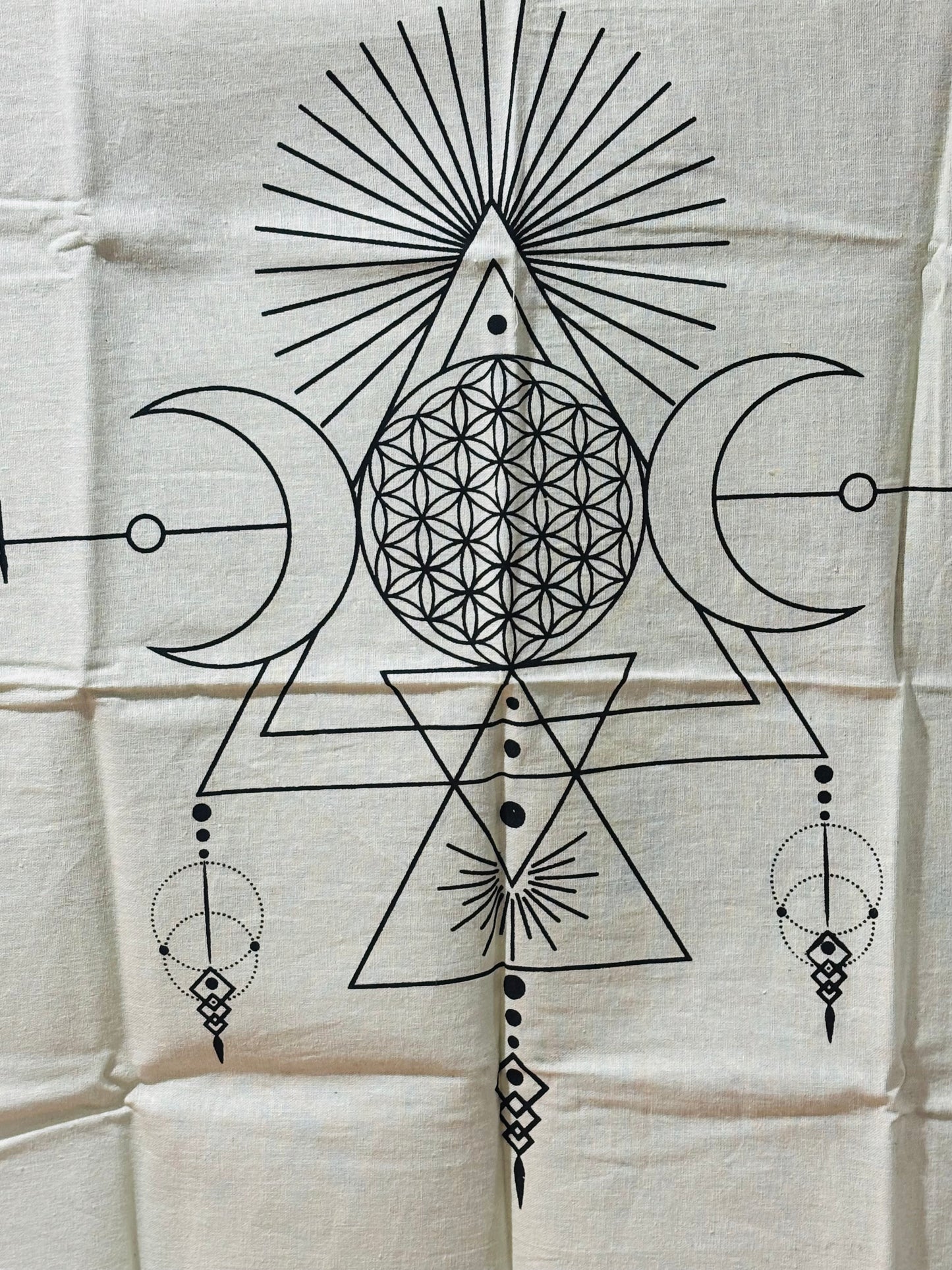 Geometric Triple Moon Altar Cloth (18″ x 18″)
