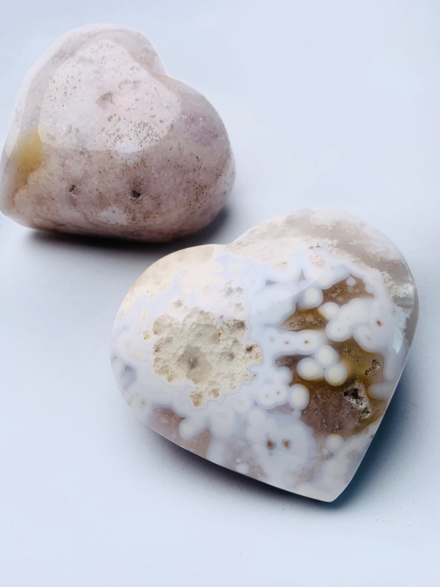 Chunky Flower Agate Heart