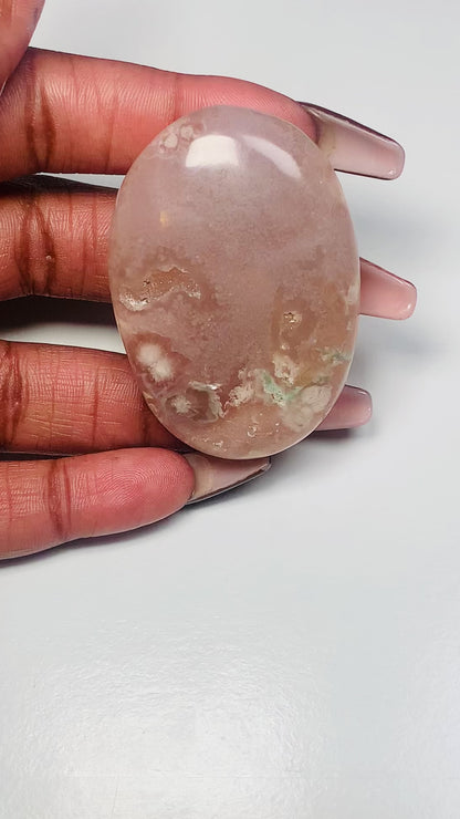 Flower Agate Palm Stone